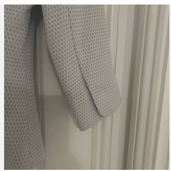 TED BAKER Dhiaa Textured Zip Jacket blazer Light Blue peplum size 3 nwot - Picture 4 of 11